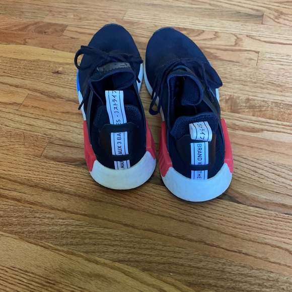 Adidas nmd, Size 11.5, black, white, red, blue - Picture 4 of 5